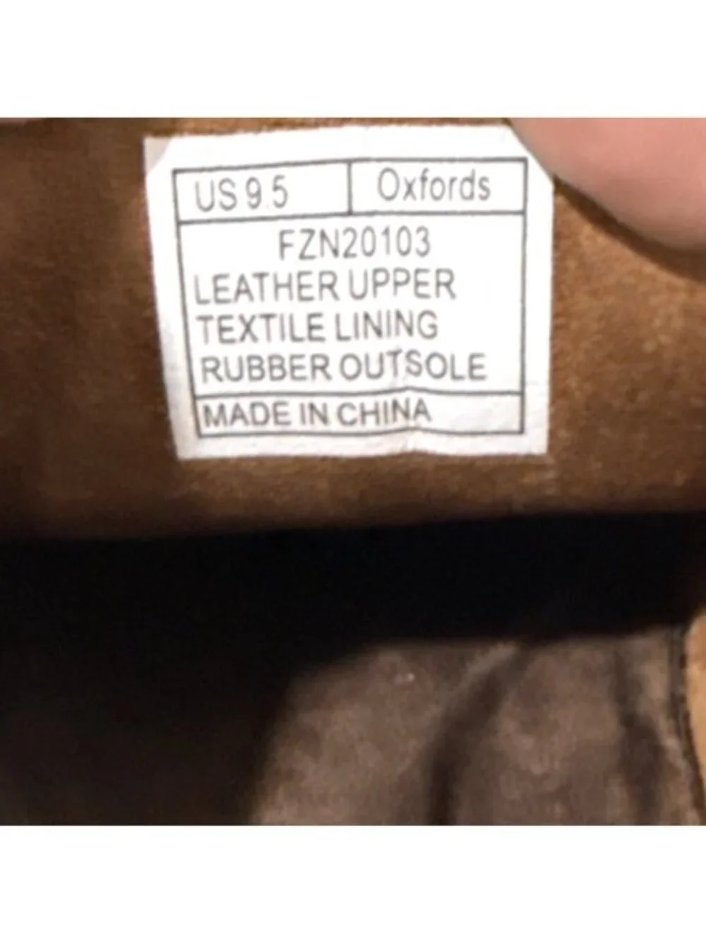 Azkbird Leather Oxford Shoes Brown Textured Detail Rubber Grip Soles Mens 9.5